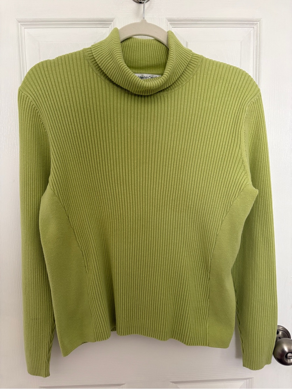 Coldwater Creek Lime Ribbed Turtleneck Sweater #0396